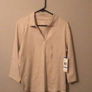 Jones New York cotton three-quarter sleeve